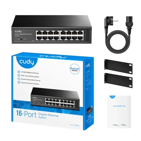 Коммутатор/ 16-Port Gigabit Switch, 16 Gigabit RJ45 Ports, IGMP Snoopi фото 4