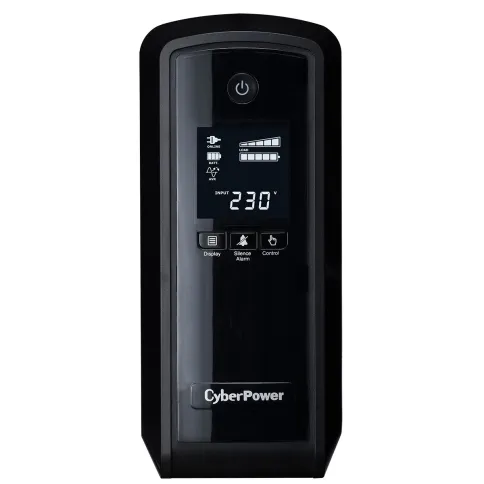 ИБП CyberPower CP900EPFCLCD, Line-Interactive, 900VA/540W, 6 Schuko розеток, USB, RJ11/RJ45, LCD дисплей, Black, 0.33х0.36х0.2м., 8.3кг./ UPS Line-Interactive CyberPower CP900EPFCLCD 900VA/540W USB/RJ11/45 (6 EURO), с чистым синусом при работе от АКБ фото 1