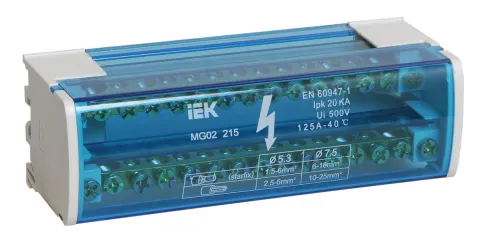 Шины на DIN-рейку (кросс-модуль) ШНК 2х15 L+PEN IEK фото 1