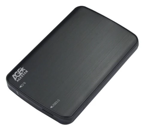 Внешний корпус для HDD/SSD AgeStar 3UB2A12 SATA пластик/алюминий черный 2.5"... фото 1