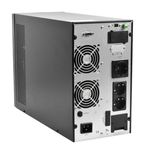 ИБП POWERMAN Online 2000, LCD, двойного преобразования, 2000ВА, 1800Вт, 3 евророзетки с резервным питанием, USB, RS232, слот SNMP, разъем EPO, батарея 12В 9Ач 4 шт., 191 х 460 х 337 мм., 20 кг./ UPS POWERMAN Online 2000, LCD, double conversion, 2000VA, 18 фото 5