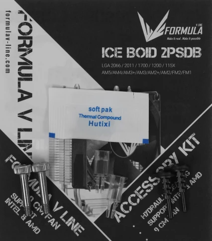 Кулер Formula Ice Boid 2PSDB Soc-AM5/AM4/1200/1700/1851 черный 4-pin 17-34dB Al+Cu... фото 11