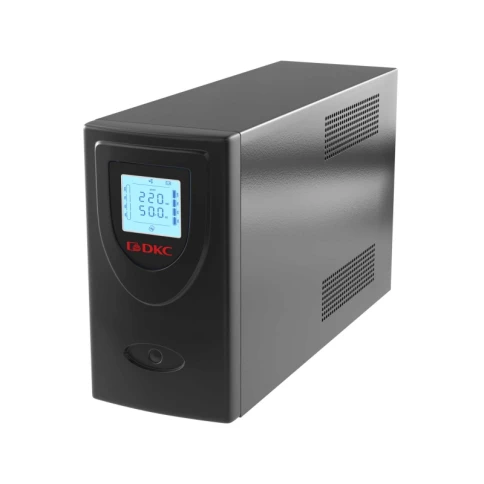 Линейно-интерактивный ИБП ДКС серии Info LCD, 2000 ВА/1200 Вт, 1/1,2xIEC C13, 2xSchuko, USB + RJ45, LCD, 2x9Aч фото 1