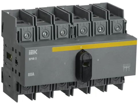 Выключатель-разъединитель модульный ВРМ-3 3P 80А IEK фото 1