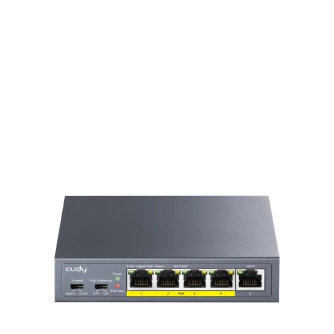 Коммутатор/ 5-Port 10/100/1000M PoE+ Switch 60W, 5 10/100/1000M ports with... фото 1