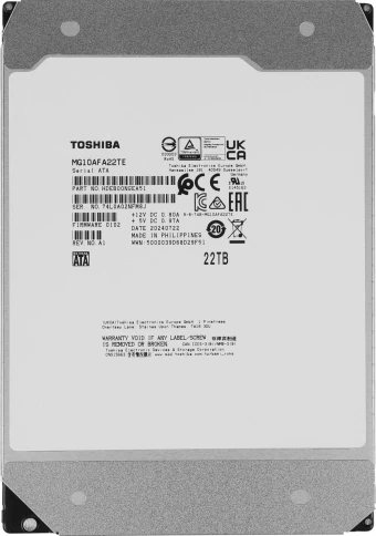 Жесткий диск Toshiba SATA-III 22TB MG10AFA22TE Server Enterprise Capacity 512E... фото 1