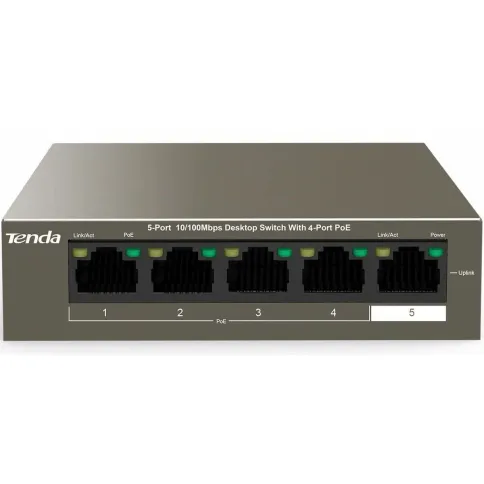 Коммутатор/ Tenda TEF1105P-4-38W 5-Port 10/100Mbps Desktop Switch with фото 1