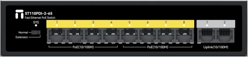 Коммутатор/ Неуправляемый PoE коммутатор Fast Ethernet, 8 портов 100 Мбит/с... фото 4