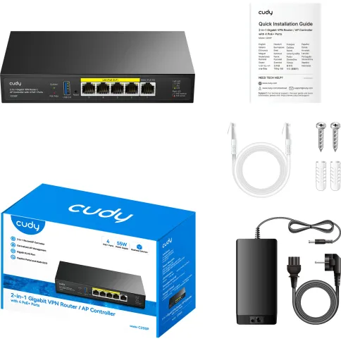 Маршрутизатор/ 2-IN-1 Gigabit VPN Router / AP Controller with 4 PoE+ P фото 2