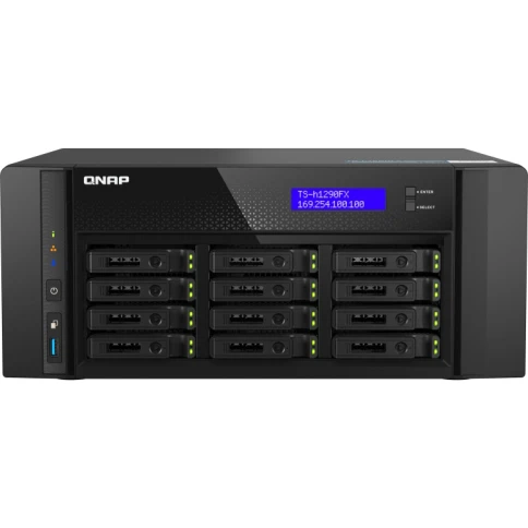 Сетевое хранилище без дисков/ Enterprise QNAP TS-h1290FX-7302P-128G12- фото 1