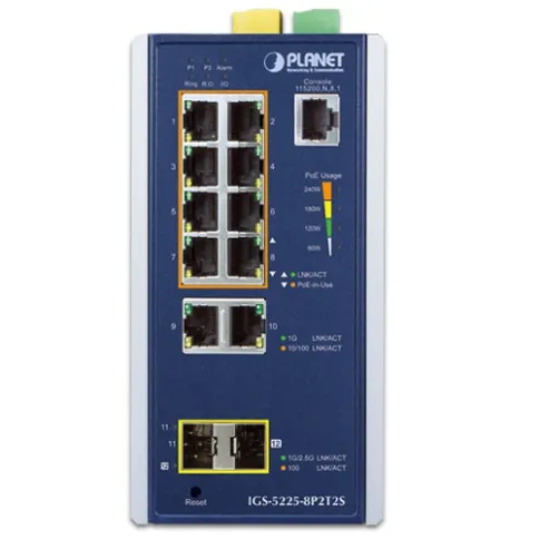 Коммутатор PLANET IGS-5225-8P2T2S фото 2