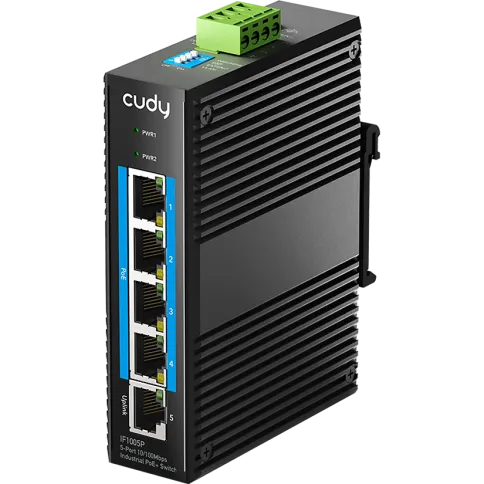 Промышленный коммутатор/ 5-Port 10/100M Aluminum Industrial PoE+ Switc фото 1