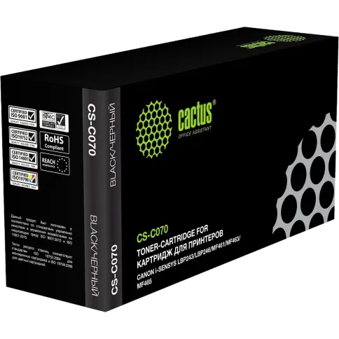 -/ Картридж лазерный Cactus CS-C070 070 черный (3000стр.) для Canon i-SENSYS LBP243/LBP246/MF461/MF463/MF465 фото 2