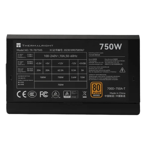 Блок питания 750W/ Power Supply Thermalright, 750W 80+ Bronze (ATX, 3. фото 2