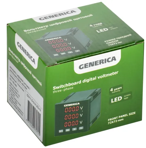 Вольтметр цифр. щит. 3-ф. DO RS-485 72х72 LED GENERICA фото 2