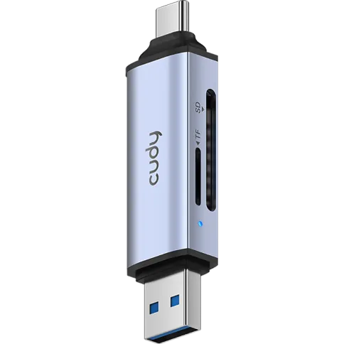 Кардридер/ 2-IN-1 USB 3.0 SD/TF Card Reader, Dual USB (1xUSB-A 3.0 + 1 фото 1