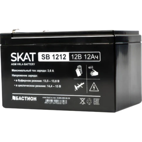 2535 SKAT SB 1212, 12В, 12Ач, максимальный ток заряда 3,6... фото 3
