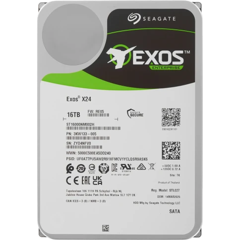 Жесткий диск/ HDD Seagate SATA 16Tb Exos X24 6Gb/s 7200 512Mb 1 year w фото 1