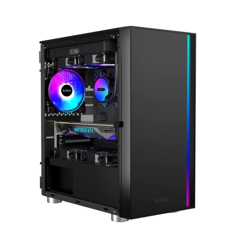 Корпус без блока питания/ Case PCCooler LM300 ARGB BK, Mini-Tower, TG, фото 6