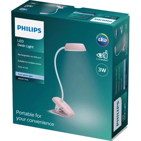 Настольная лампа Philips/ Настольная лампа Donutclip DSK201 PT 3W 40K фото 2