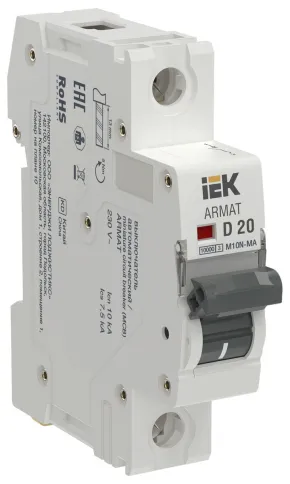 ARMAT Авт. выкл. без тепл. расц. M10N-MA 1P D 20А IEK фото 1