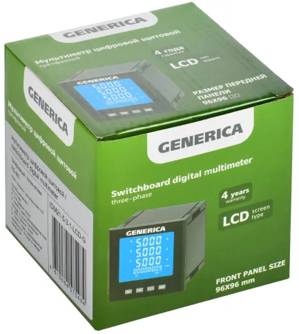Мультиметр цифр. щит. 3-ф. RS-485 96х96 LCD GENERICA фото 1