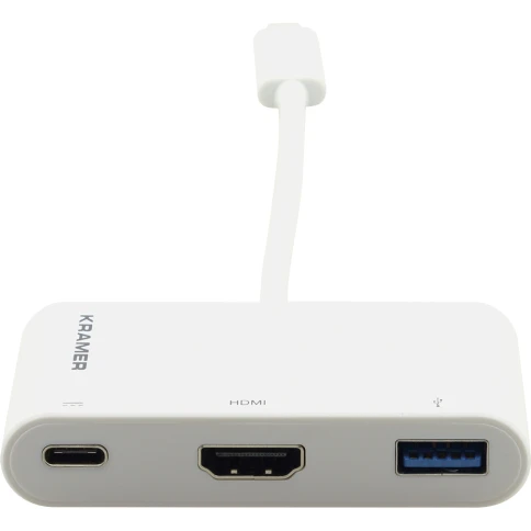 Переходник USB 3.1 тип C вилка на HDMI розетку, USB 3.0 розетку и розе фото 1