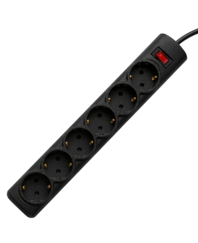 Сетевой фильтр PROGIX PG646, 6 розеток, черный, кабель 3 метра, заземление, выключатель, мощность нагрузки 3500Вт, размер 320 х 50 х 40мм, сечение кабеля 3 х 1.5кв.мм. фото 1