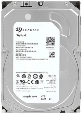 Жесткий диск/ HDD Seagate SATA3 4TB 5400 RPM Skyhawk 256Mb 1 year warranty (replacement ST4000VX016, ST4000VX005, ST4000VX013, ST4000VX007, WD43PURZ) фото 1