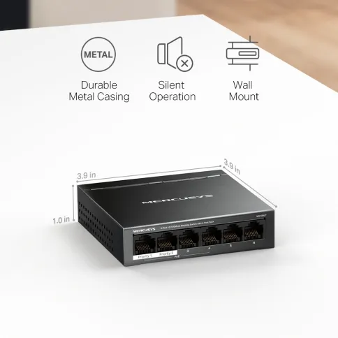 Коммутатор/ 6-Port 10/100 Mbps Desktop Switch with 4-Port PoE+ PORT: 4 фото 10