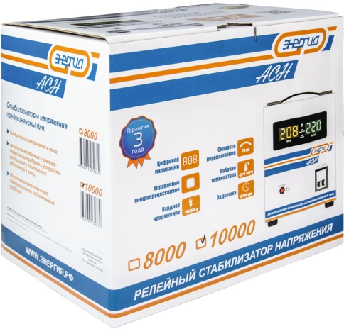 Стабилизатор  АСН-10 000  ЭНЕРГИЯ с цифр.дисплеем/ Stabilizer ASN-10 0 фото 9