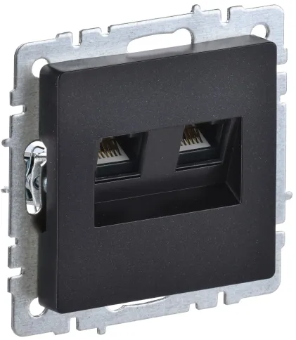 BRITE Роз. комп. 2-ая RJ45 кат.6 РК11-2-БрЧ черн. IEK фото 1