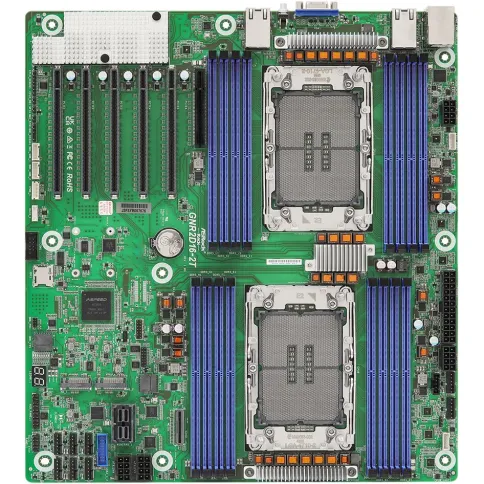 Материнская плата/ ASRock GNR2D16-2T, EEB like, 2x LGA 4710 Intel Xeon 6700P-series/ 6500P-series/ 6700E-series, 16x DDR5 RDIMM, MRDIMM, 5x PCIe5.0 / CXL2.0 x16, 1x PCIe5.0 / CXL2.0 x8, 1x MCIO (PCIe5.0 / CXL2.0 x8), 2x M.2 (PCIe5.0 x2), up to 8 SATA 6Gb/ фото 1