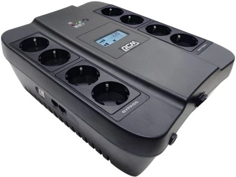 ИБП SPD-750U LCD, линейно-интерактивный, цифровой дисплей,  750 ВA, 450 Вт, 4 евророзетки с резервным питанием, 4 евророзетки с фильтрацией, USB,  защита RJ45/RJ11, батарея свинцово-кислотная 12В 9Ач, ШхГхВ 285х232х103мм, 7.4 кг/ UPS SPD-750U LCD, line-in фото 2