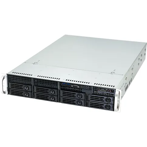 Серверный корпус/ 2U chassis; ATX, Micro-ATX, Mini-ITX MBs; 8 x 3.5''hs + 2 x 3.5'' internal + 2 x 2.'' hs rear; 1200W (1+1); AC-R50 rails фото 1