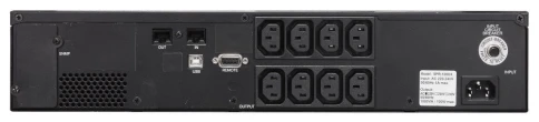 ИБП SPR-1500, линейно-интерактивный, 1500 ВA, 1200 Вт, LCD, Rack/Tower, 8 розеток IEC320 C13 с резервным питанием, USB, RS-232, слот под SNMP карту, защита RJ45, ШхГхВ 428x453x84 мм, 20.5 кг/ UPS POWERCOM SPR-1500, line-interactive, 1500 VA, 1200 W, LCD, фото 6
