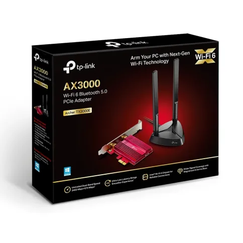 Адаптер Wi-Fi/ 11AX 3000Mbps dual-band PCI-E adapter, two external Ant фото 3
