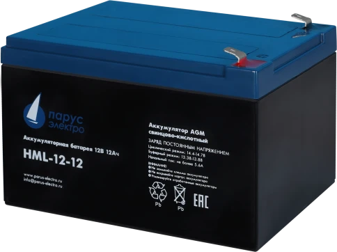 Battery Parus Electro, professional series HML-12-12, voltage 12V, capacity 12Ah... фото 2