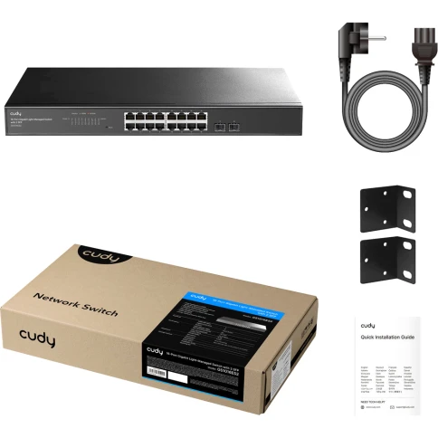 Коммутатор/ 16-Port Gigabit Light Managed Switch, 16 Gigabit RJ45 Ports,... фото 3