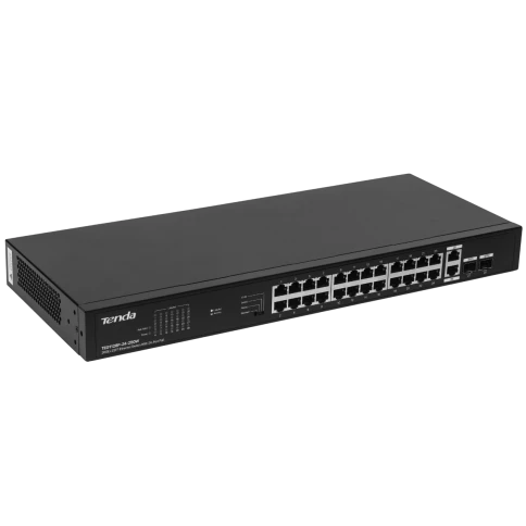 Коммутатор/ Tenda TEG1128P-24-250W Коммутатор неуправляемый PoE, 26x1 Гбит/с, PoE 24х30... фото 1