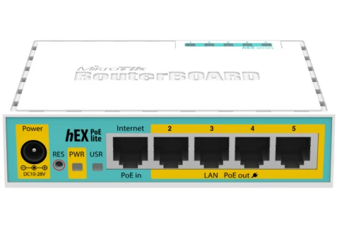 Маршрутизатор/ hEX PoE lite 5xEthernet with PoE output for four ports, USB, 650MHz CPU, 64MB RAM, RouterOS L4 фото 2