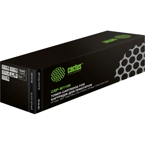 Картридж лазерный Cactus CSP-W1106 черный (1000стр.) для HP Laser 1 фото 1