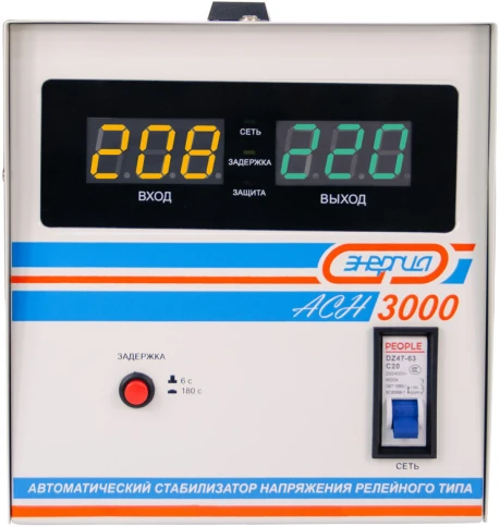 Стабилизатор  АСН- 3000  ЭНЕРГИЯ с цифр. дисплеем/ Stabilizer ASN-3000 фото 1