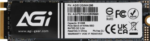 Твердотельный накопитель AGi PCIe 3.0 x4 512GB AGI512GIMAI298 AI298 M.2... фото 1