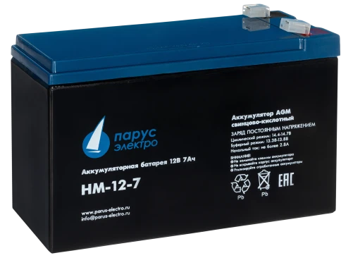 Battery Parus Electro, HM-12-7, 12V, 7.2Ah фото 2