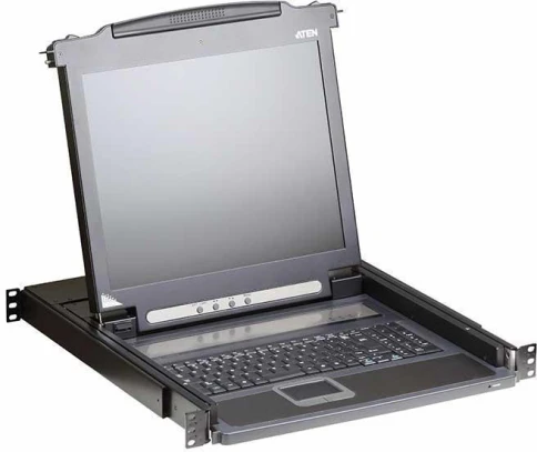 ЖК-монитор 17" с клавиатурой, выдвижной, 1U, RAL 7021/ Console with LC фото 1