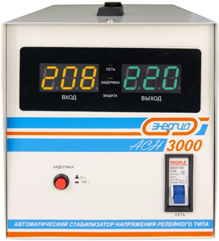 Стабилизатор  АСН- 3000  ЭНЕРГИЯ с цифр. дисплеем/ Stabilizer ASN-3000 фото 2