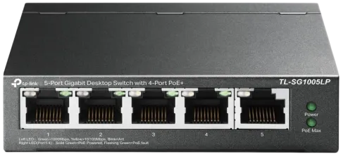Коммутатор/ 5-port Gigabit unmanaged switch with 4 PoE + ports, metal фото 1