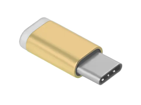 Greenconnect USB Type C на micro USB 2.0, M/F золотистый фото 2