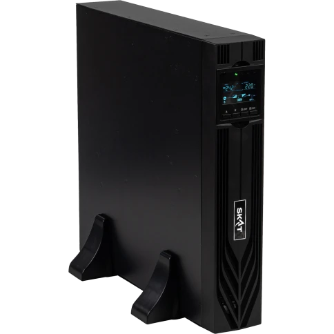 8765 UPS SKAT-UPS 1500-RACK-ON-3X9-E P3, 1500VA/1500W, 2U, On-Line, sine wave, built-in 36V battery (3x9Ah), 8xC13, USB, RS232, RS485, parallel port, card slot (SNMP, relay), EPO, WxDxH 440x461x86.5, weight 16.5 kg фото 1